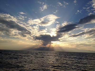 Sunset behind Yakushima