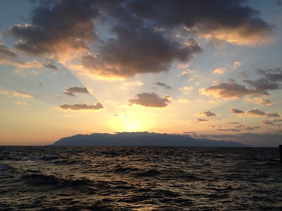 Sunset behind Yakushima