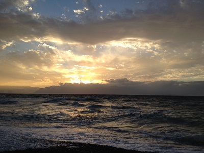 Sunset behind Yakushima