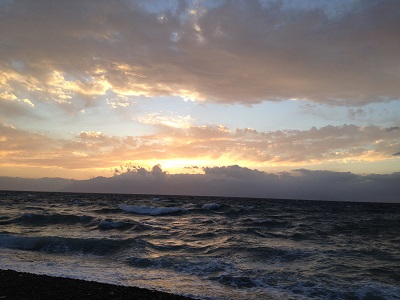 Sunset behind Yakushima
