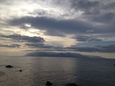 Sunset behind Yakushima