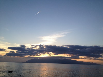 Sunset behind Yakushima