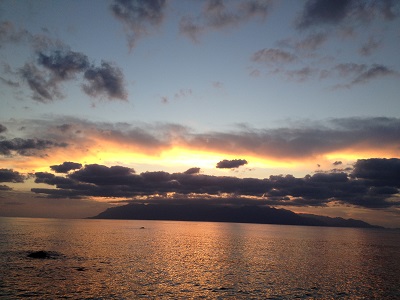 Sunset behind Yakushima
