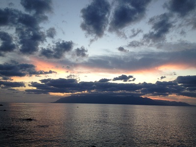 Sunset behind Yakushima