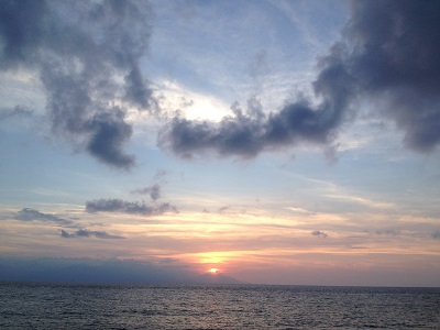 Sunset behind Yakushima